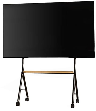 Soporte portátil para TV móvil con ruedas, altura ajustable para televisores de 42 a 75 pulgadas, capacidad de 50 kg, ideal para uso doméstico y oficina, diseño negro elegante