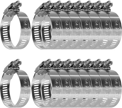 16 Stück Schlauchschellen Edelstahl 21-38 mm – Robuste Schlauchklemmen für Garten, Wasserleitung und Poolpflege