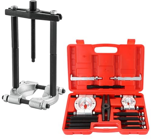 DASBET 14PCS Bearing Separator Puller Set 2 & 3 Remove Bearings Kit | Heavy Duty 5 Ton Capacity Bearing Separator Wheel Hub Axle Puller Set (Red)