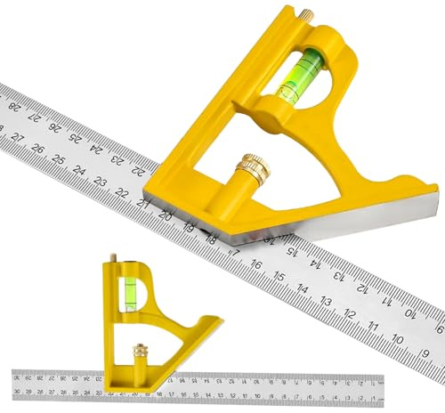 Ceprznvey Combination Square | Mechanic's Straight Ruler | Multipurpose Tool Renovation Construction Installation Doors and Tiles