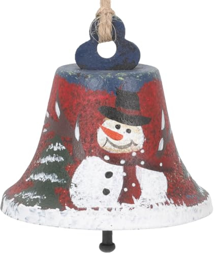 SOLUSTRE Rustikale Weihnachts Glocke aus Schneemann Dekoration mit Langlebiger Christbaumschmuck Handgefertigtes Xmas Baumornament Festliche Hängedeko für Familie und Freunde
