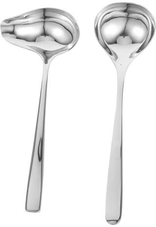 EPIGEIST Mestoli in Acciaio Inossidabile con Cucchiaio Becco d Anatra Cucchiaio per Salsa e Zuppa Lungo Ergonomico Facile da in Lavastoviglie per Cucina Casa