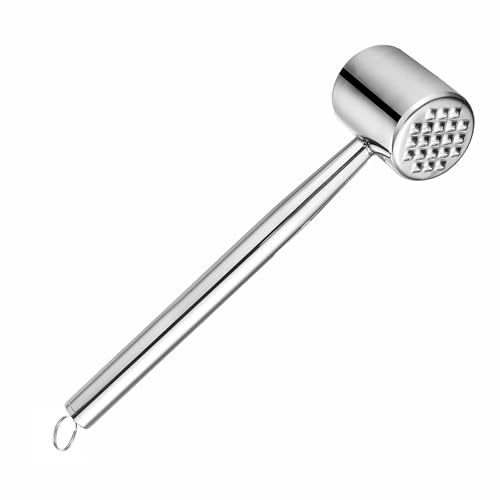 Mazo ablandador de carne, herramienta ablandadora de carne de acero inoxidable 304, martillo de carne de acero inoxidable para carne de res, pollo, caracola, carne asada
