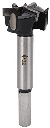 Forstnerbohrer 32 mm, Hartmetall-Scharnierloch B, 3-schneidiger 4-Zahn-Holzbohrer für Möbeltüren, Cabi, mit integriertem Chip für schnelles Bohren
