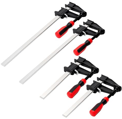 YUENPUN 4 Stück Schraubzwingen Set, Schraubzwinge Spannweite 300/150mm, Schraubzwingen Groß für Holzbearbeitung, Werkstatt, DIY