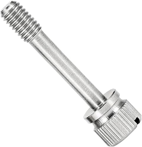 Tornillos moleteados, Tornillos de mano cautivos ranurados de cabeza corta de acero inoxidable 304 con moleteado for aflojar con el pulgar(50pcs,M5*30)