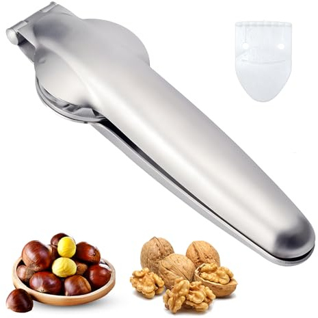 Acciaio Inossidabile Taglia Castagne, Pinza Taglia Castagne, Design Antiscivolo della Scanalatura, Schiaccianoci Adatti per Castagne, Noci e Altra Frutta Secca