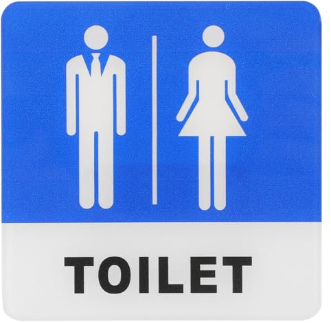 PAMINGONO Cartello Bagno Unisex Acrilico Spesso Resistente Segnaletica per Bagni Aziendali Cartelli per Porta Bagno Autoadesivi per Ufficio Ristorante e Uso Domestico