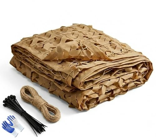 Genérico Red de Camuflaje Militar Reforzada del ejército Alta Gama Protección Solar y Vela de sombreado Anti-UV Terraza Pergola Jardín Caza Airsoft Cortina Deco Resistente Durable