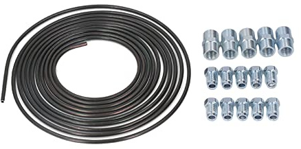 Kit di tubi freno in acciaio rivestiti in PVF da 5 m, tubazioni universali per impianti frenanti automobilistici con viti e raccordi da 4,75 mm, adatti a sistemi idraulici di