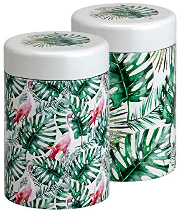 Runde Teedose Jungle im 2er Set (für ca. 125g Tee)