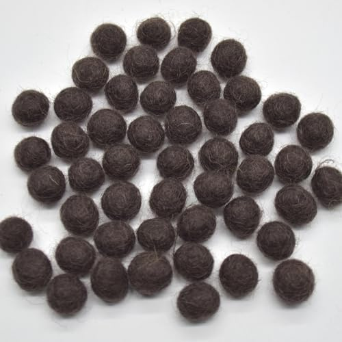 Oriental Direct based in Yorkshire 100% Wool Felt Balls - 50 Felt Balls - 1cm - Dark Brown