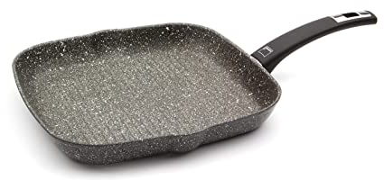 Giannini La Pietra Bistecchiera 28 x 28 cm Alluminio Antiaderente Adatta all'induzione