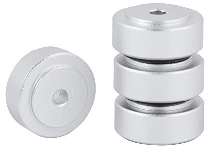 Bewinner Audio-Verstärkerfüße, 4 Stück, 20 x 8 mm, Verstärkerfüße aus Aluminiumlegierung, für CD-Player, Audio-Lautsprecher, absorbiert Stoßverstärker (Silber)