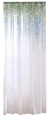Xmiral Türvorhang Tüll Gardine 200cm x 100cm Einfarbig Scheibengardine mit Stangenloch Lichtdurchlässig (A)