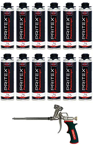 PRITEX PU Pistolenreiniger Set, 500ml Reiniger mit Bauschaumpistole