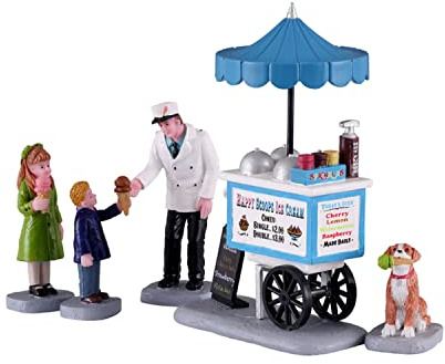 Lemax - Happy Scoops Ice Cream Cart, Set Of 5- Seasonal and Christmas decorations