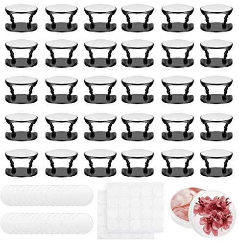 Giyiprpi 30 PCS Collapsible Sublimation Phone Holders, Cell Phones Grip Holder Included 30 Sublimation Aluminum Sheets, Adhesive Finger Expanding Stand Holder with 30 Double-Sided Tape(Black)