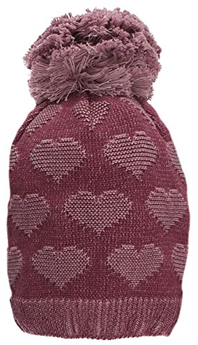 Sterntaler Baby Mädchen Mütze Baby GOTS Bommelmütze Herzen Mütze - Mütze Baby, Kappe Kinder - gefüttert mit Baumwollfleece - pink, 57