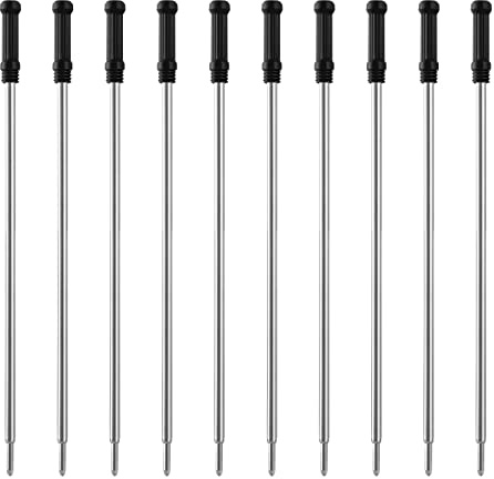 cobee Metall-Kugelschreiberminen, 10 Stück, austauschbare Tinte, 1 mm | mittlere Spitze, Kugelschreiberminen für Büro, Schulbedarf (schwarz)