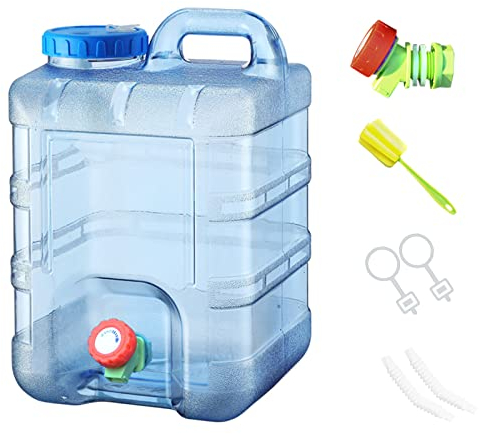 Starnearby 20L Water Container with Tap, Portable Plastic Water Bucket with Tap, Easy Clean BPA-Free Drink Water Carrier, for Camping Outdoor, Party, Van, RV, School, Hospital, Emergency (20L)