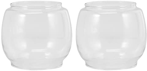OSALADI Ersatzglas Für Petroleumlampe Glaslampenschirm Für Öllampe Transparente Öllampen-Abdeckung Aus Glas Vintage Lampenschutz Für Camping Und Laternenzubehör 2 Stück 2.36 X 1.81 X 1.81 in