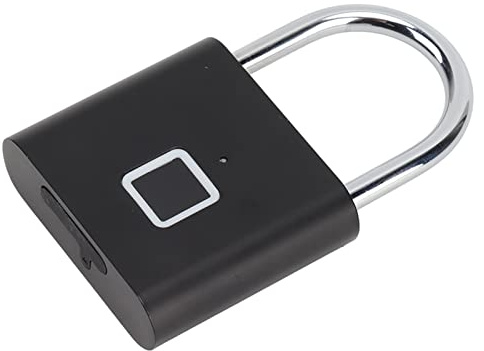 Cadenas à Empreintes Digitales, 0.5S Déverrouiller le Cadenas à Empreintes Digitales IP56 étanche pour Casier à Bagages (Le noir)