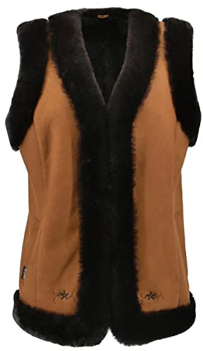 Hollert Damen Lammfellweste Lotti Fellweste Lederweste warm echt Merino Schaffell Größe L