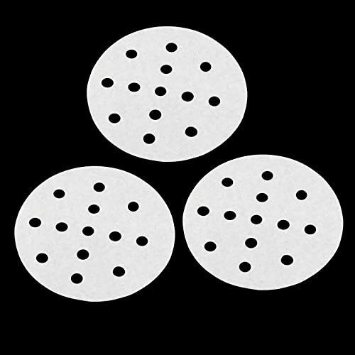 Rierdge 4 Small Bamboo Steamer Liners, 500Pcs Non-stick Steam Paper for Steamed Dumplings Buns
