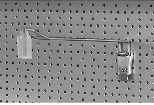 Lochwand-Doppelhaken 300 mm | Lochwandhaken | Präsentationshaken | Warenaufhänger | Klappverschluss | Blisterhaken (50 Stück)