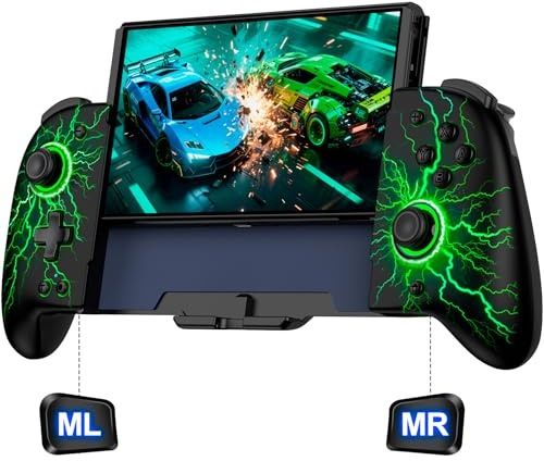 LIFUFUTEE Controladores de interruptor, controlador inalámbrico Switch Pro de repuesto para controlador Nintendo Switch/OLED, controlador Joypad de una sola pieza con RGB/programable/vibración