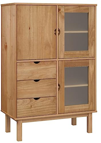 vidaXL Highboard OTTA 85x43x125 cm Solid Wood Pine