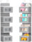 Winter Shore Organizador Puerta Colgante Gris con 4 Cestas- Organizador Colgante Armario Dormitorio, Baño - Bolsillos con Ventanas Transparentes para Productos del Hogar y Juguetes - 32 x 11 x 99 cm