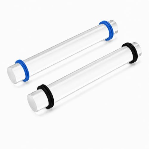 2Pcs Polymer Clay Roller Tools, Acrylic Clay Rolling Pin with Thickness Rings Kit, Air Dry Clay Tools Fondant Adjustable Clear Slab Roller Supplies Set