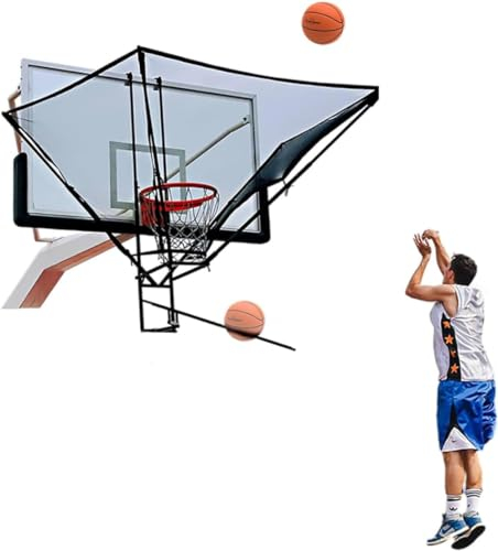 Basketballkorb zum Aufhängen, Rückprallnetz, Aluminiumlegierung, Basketballkorb-Zubehör, Ballrückführung, drehbarer Basketball-Rebounder, Schießtrainer