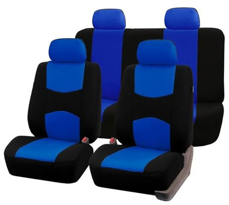 KUVIEZ Autositzbezüge Sitzauflag Für FIAT 500 Für Punto Für Tipo Für Freemont Für Bravo Für Panda Leder Auto Sitzbezug Zubehör Sitzschoner Schonbezug (Farbe : Blau)