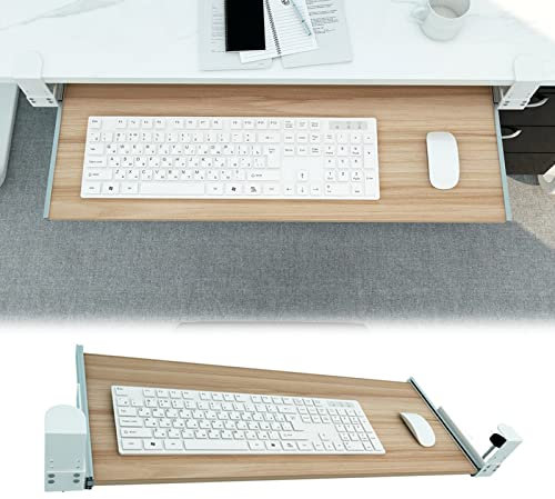 IkErna Ergonomics Desk Extender - Für Support -Tastaturmauser - Holztaste -Tablett Unter Dem Schreibtisch - Mit C -Clamp No -Stanzen/Walnut/55 * 30Cm