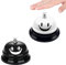 Pack de 2 timbres de mesa, campanas de mesa, campanas de recepción, timbres sonrientes en blanco y negro, campanas de llamada, campanas escolares, campanas escolares