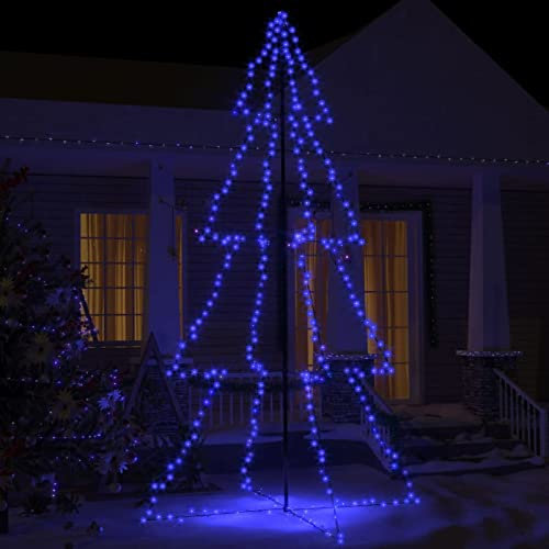 IKAYAA LED Weihnachtsbaum Aussen Kegelform Weihnachtsbaum Weihnachtsbaum in Kegelform 360 LEDs Indoor Outdoor 143x250 cm Tannenbaum Lichterbaum Weihnachtsdeko Aussen Weihnachtsbaum