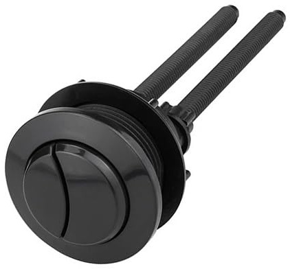 48mm Botón De Descarga De Inodoro Negro, 1pcs Botón Descarga Inodoro Doble Cabeza Redonda Para La Reparación Del Tanque Agua Del Inodoro Del Baño