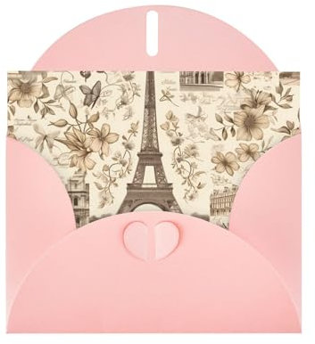 Pink BROLEO Paris Vintage Postkarte Drucke Grußkarte für Weihnachten, Geburtstag, Valentinstag, Hochzeitstag und Party-Einladungen