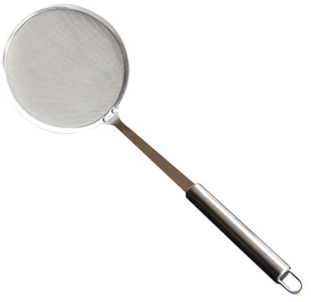 DONFAMDS 1pieza Colador Inoxidable De Malla Fina Utensilio De Cocina Ergonómico Para Escurrir Sopa y Pasta Colador De Acero Inoxidable Resistente Para Cocinas y Fiestas
