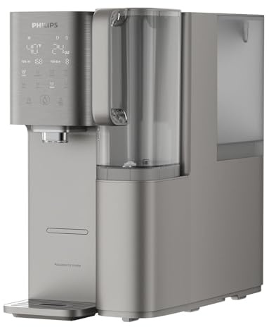 PHILIPS Reverse Osmosis Water Filter Countertop ADD6928DG/37(Cold&Hot), 6-Stage Mineralization Filtration System with Aquaporin Tech, Large Capacity for Family, 6L Tank,1.8L Jug, Reduce TDS