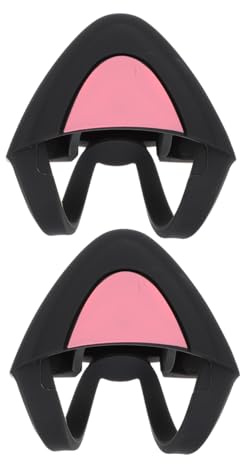 KOMBIUDA Cat Ear Design Headphone Adornment Pair for Gaming and Travel, Cartoon Headphone Decor Accessories Compatible Over-ear Headsets, Black Cat Ear Headset Ornaments for Teens and Adults