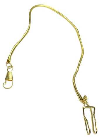 MUCKLILY Vintage Taschenuhrkette mit Clip 37cm Metall Gold für Schlüssel | 1 Stück, Retro Stil mit Hummerverschluss, Geeignet für Sammeln und Alltagstragen