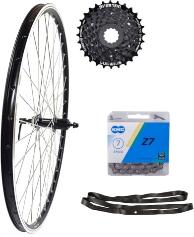 28 Zoll Hinterrad Hohlkammer Geöst mit Hohlachse, mit Center-Lock Scheibenbremsaufnahme, mit Auswahl Kranz/Kette, Schwarz-Silber