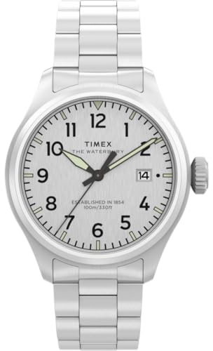 Timex Waterbury Ace TW2Y18900 - Orologio al quarzo da Uomo, 41 mm, cinturino in Pelle nera Con quadrante Nero e cassa nera