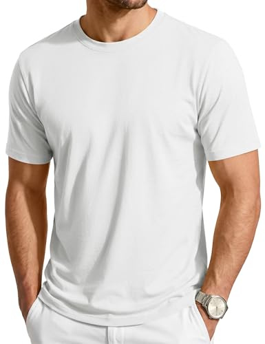 Cavva T-shirt à manches courtes pour homme UPF 80+ Protection solaire Col rond Décontracté Basique Tops légers Évacuation de l'humidité