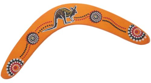 UKCOCO Boomerang en Bois Solide 33x2,5x0,5 Cm pour Adultes et Garçon et Filles, Volant Sportif Sûr pour Jeux Extérieurs, Loisirs en Plein Air, Activités de Camping et Divertissements