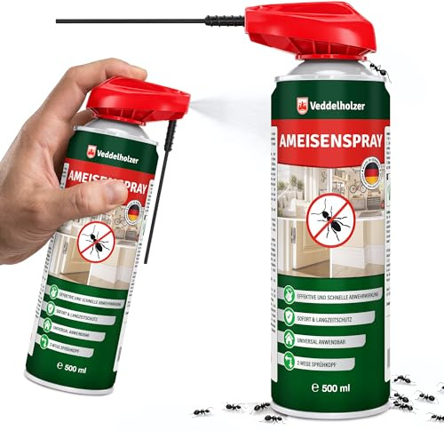 Veddelholzer 500 ml Ameisenabwehrspray – Effektives Ameisenspray mit Sofortwirkung gegen Ameisen im Haus, Garten & auf der Terrasse alt. zu Ameisenköderdose & Ameisen Gel